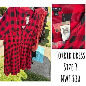 Torrid Red and Black Plaid Dress